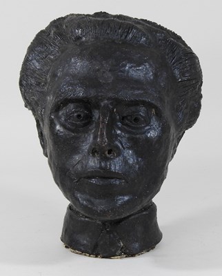 Lot 578 - JWM, a glazed pottery head of a man