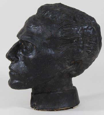 Lot 578 - JWM, a glazed pottery head of a man