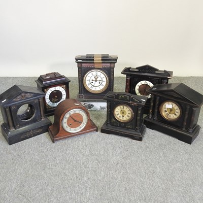 Lot 140 - A collection of 19th century and later mantel clocks