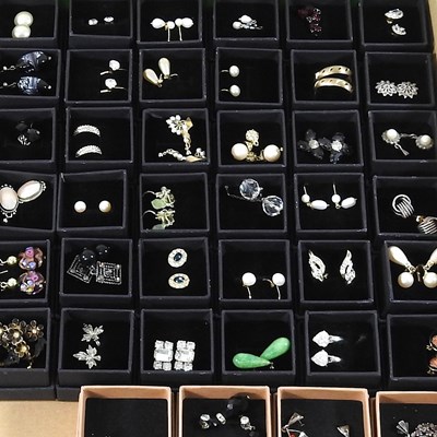 Lot 547 - A collection of forty pairs of earrings