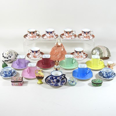 Lot 593 - A set of six Royal Crown Derby coffee cans and saucers