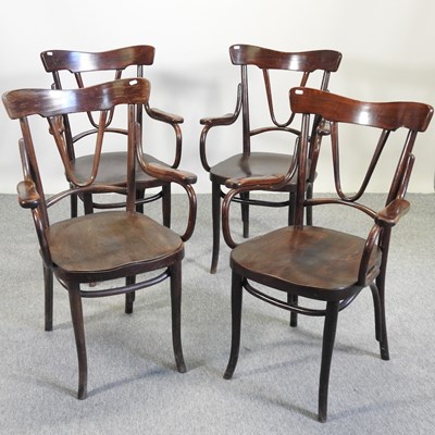 Lot 649 - A set of four Thonet bentwood armchairs