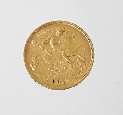 Lot 199 - An Edward VII gold half sovereign