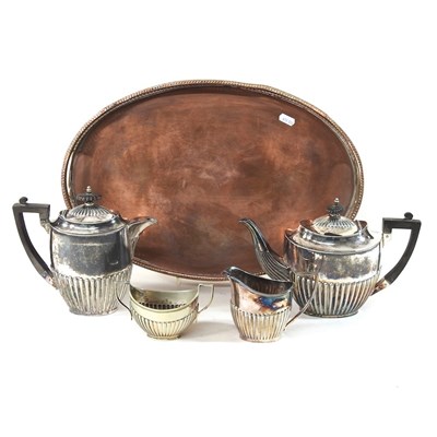 Lot 114 - A silver plated coffee set