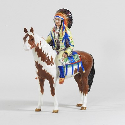 Lot 360 - A Beswick pottery figure of a mounted native American