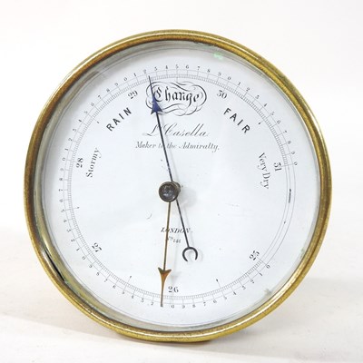 Lot 308 - A 19th century brass marine barometer