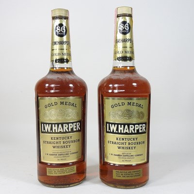 Lot 50 - Two bottles of I. W. Harper bourbon whiskey