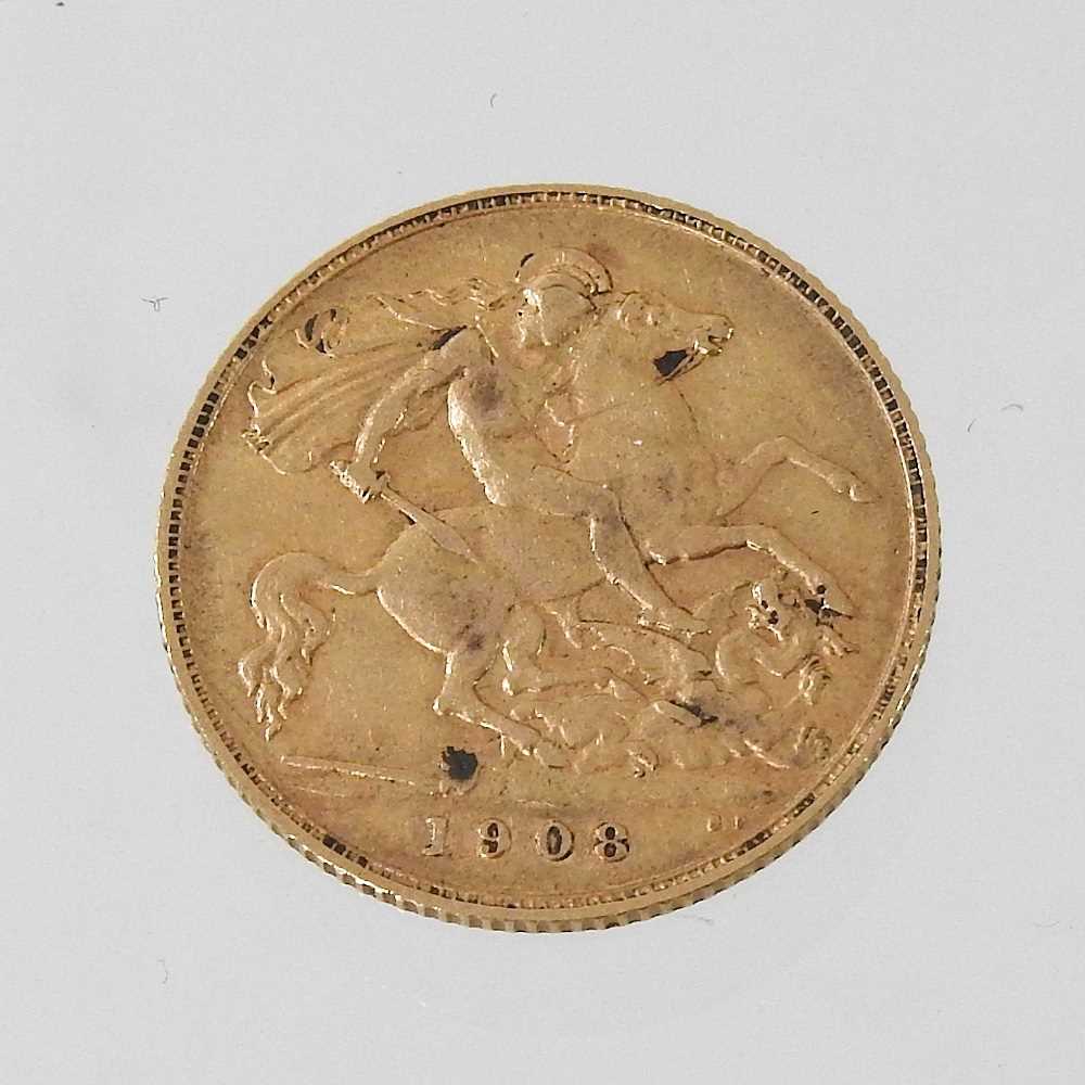 Lot 123 - An Edward VII gold half sovereign