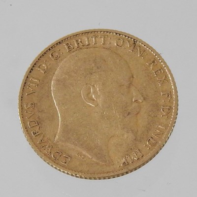 Lot 123 - An Edward VII gold half sovereign