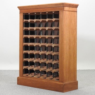 Lot 535 - A hand made oak wine rack