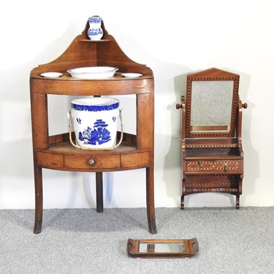 Lot 464 - A George III mahogany corner washstand