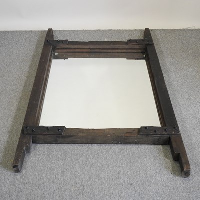 Lot 361 - A rustic wooden framed wall mirror