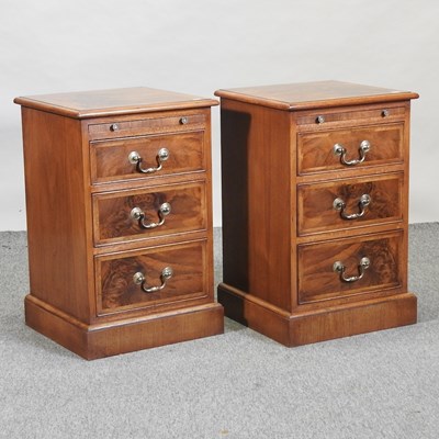 Lot 260 - A pair of bespoke made walnut bedside chests