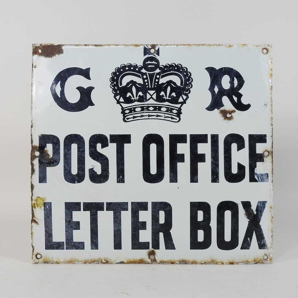 Lot 362 - A vintage enamel Post Office sign