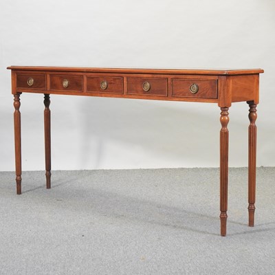 Lot 466 - A mahogany five drawer hall table