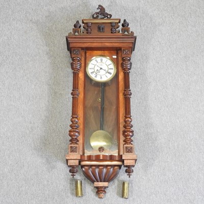 Lot 164 - A 19th century mahogany Vienna style wall clock