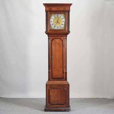 Lot 469 - An 18th century oak cased longcase clock