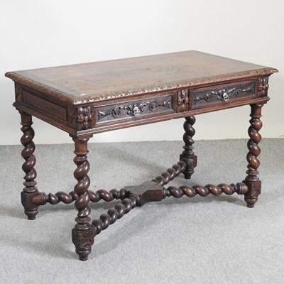 Lot 567 - A 19th century carved dark oak side table