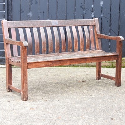 Lot 323 - A hardwood garden bench