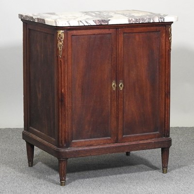 Lot 558 - A 19th century walnut side cabinet