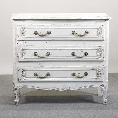 Lot 405 - A French style cream painted chest