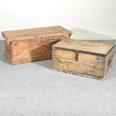 Lot 388 - An antique pine trunk