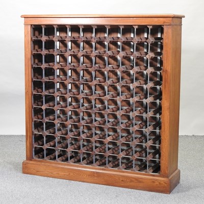 Lot 259 - A bespoke made oak wine rack