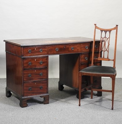 Lot 483 - A late Victorian mahogany pedestal desk