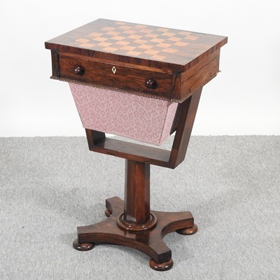 Lot 491 - A Regency rosewood chess/work table