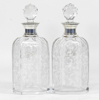 Lot 1 - A pair of continental glass decanters