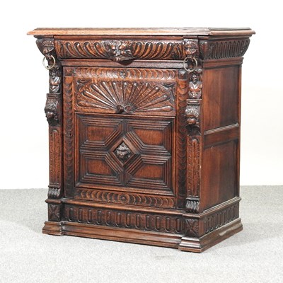 Lot 638 - A 19th century continental carved oak side cabinet