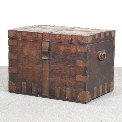 Lot 497 - A 19th century iron bound silver chest