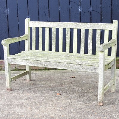 Lot 316 - A teak garden bench