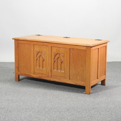 Lot 575 - A 20th century light oak coffer