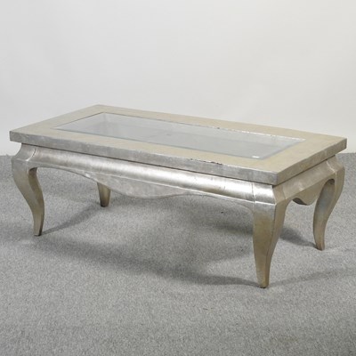 Lot 608 - A modern silvered coffee table