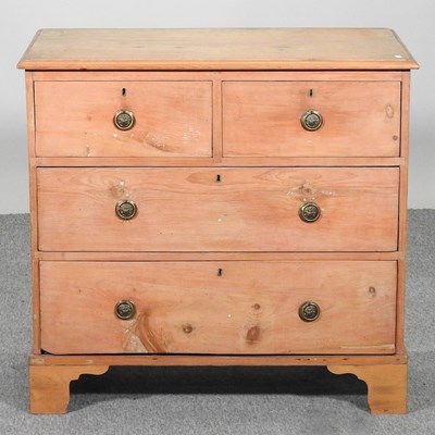 Lot 391 - A 19th century pine chest of drawers