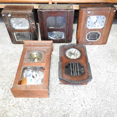 Lot 359 - Five early 20th century wall clocks