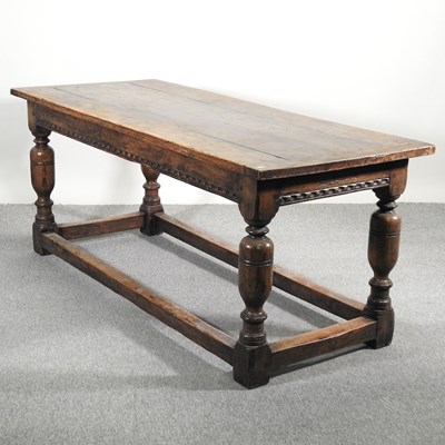 Lot 598 - An 18th century style oak refectory table