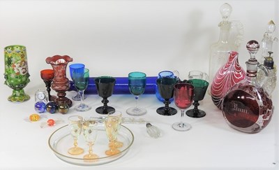 Lot 169 - A collection of 19th century and later coloured glassware