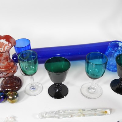 Lot 169 - A collection of 19th century and later coloured glassware