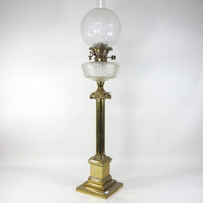 Lot 243 - An 19th century brass patent oil lamp