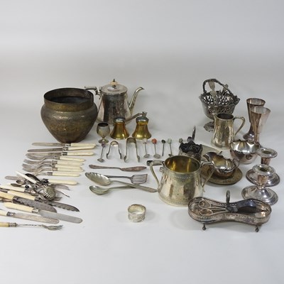 Lot 171 - A collection of 19th century and later silver and plated items