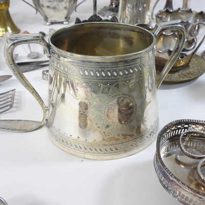 Lot 171 - A collection of 19th century and later silver and plated items