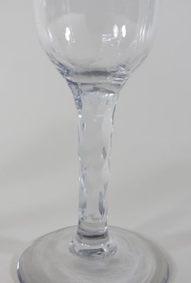 Lot 55 - An 18th century double series opaque twist cordial glass