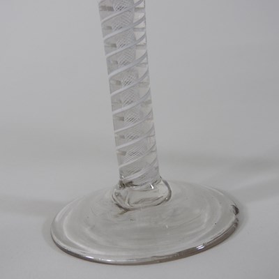 Lot 55 - An 18th century double series opaque twist cordial glass