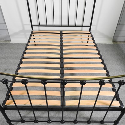 Lot 615 - A Victorian style brass bedstead