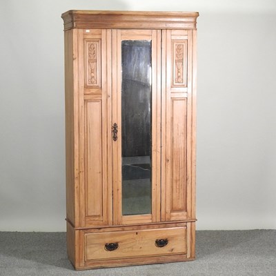 Lot 448 - An Edwardian satin walnut single wardrobe