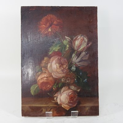 Lot 169 - French school 19th century, still life of summer flowers in vase