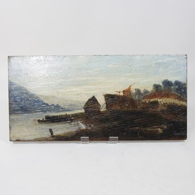 Lot 187 - English school, 19th century, river landscape