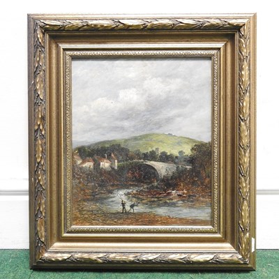 Lot 472 - English school, 19th century, river landscape